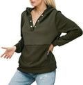 Quilted Patchwork Button Sweatshirt Hoodie XD21