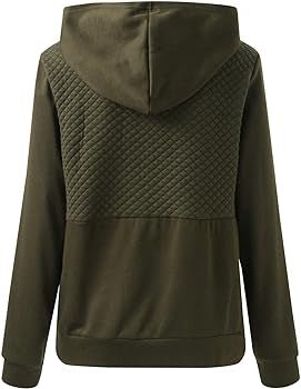 Quilted Patchwork Button Sweatshirt Hoodie XD21
