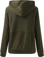 Quilted Patchwork Button Sweatshirt Hoodie XD21