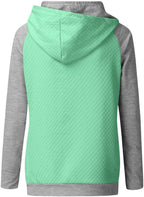 Quilted Zipper Hooded Cute Hoodie Jersey XD21