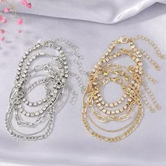 Rhinestone 5pc Layered Bracelet Set XD21