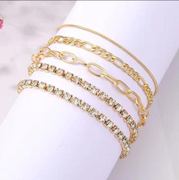 Rhinestone 5pc Layered Bracelet Set XD21