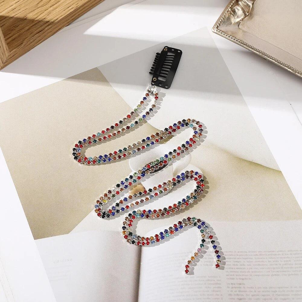 Rhinestone Chain Hairpin - XD21