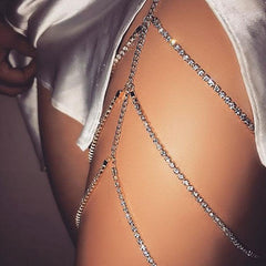 Rhinestone Three Layer Body Leg Chain XD21