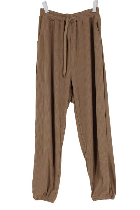 Ribbed Knitted Elastic Waist Pants XD21