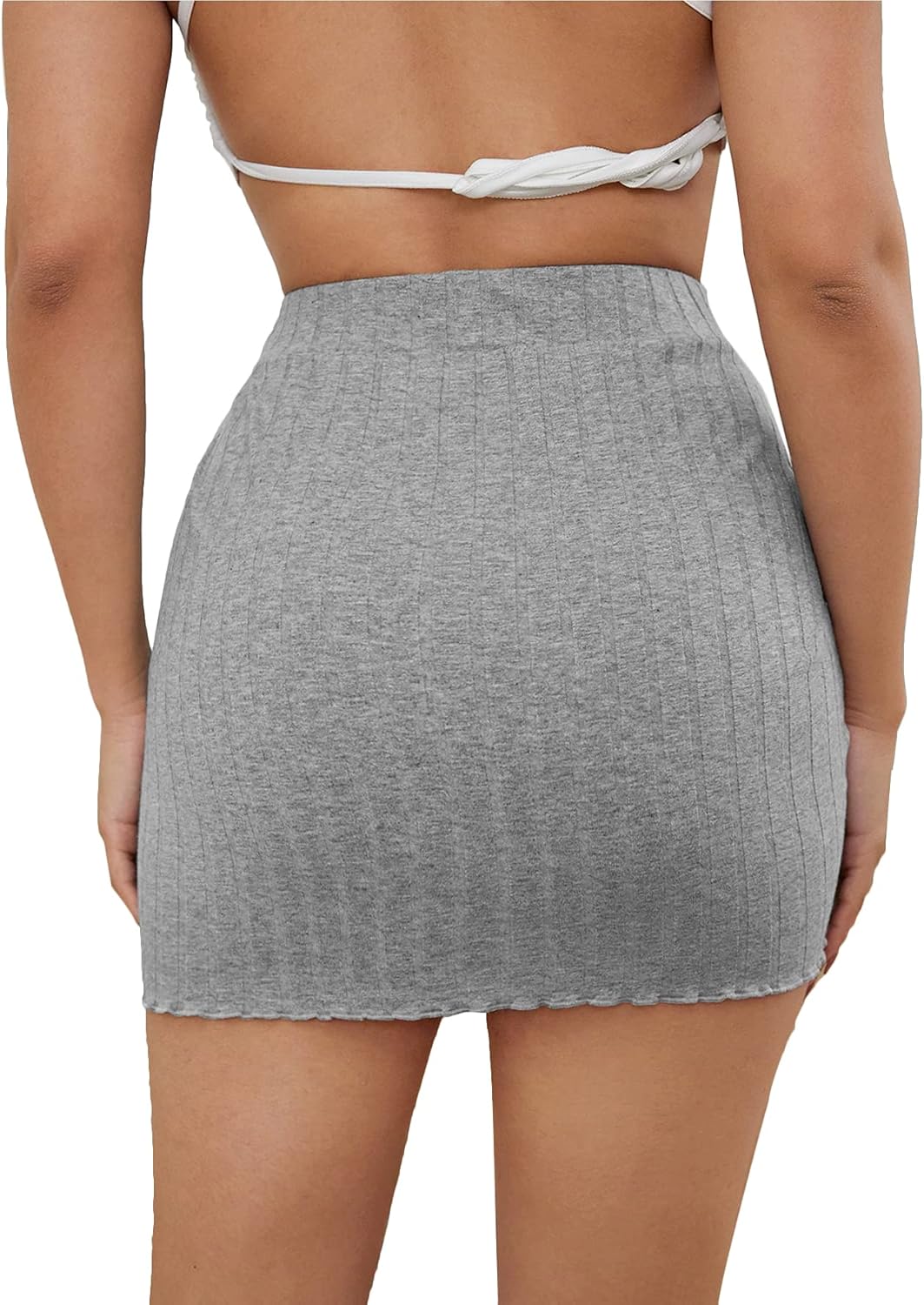 Ribbed Knitted Ruched Mini Skirt XD21