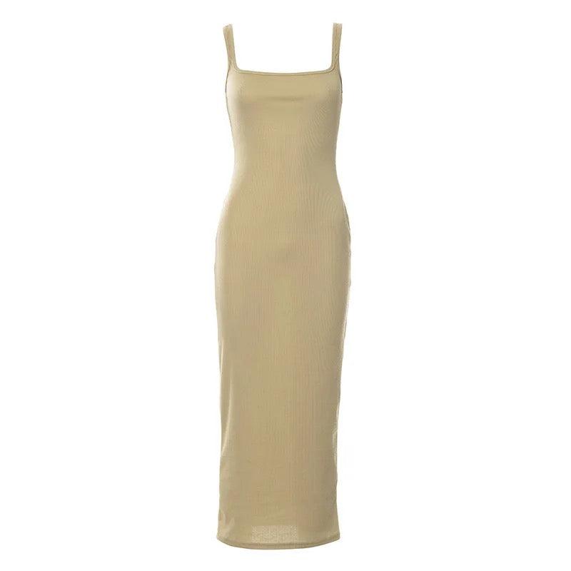 Ribbed Knitted Sleeveless Dress Bodycon - XD21