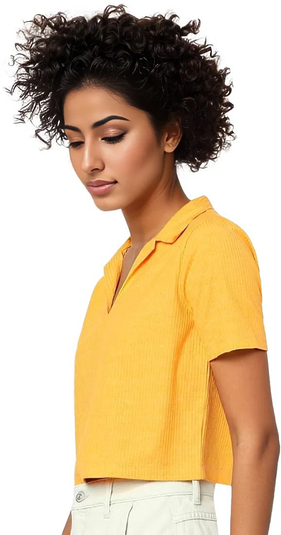 Ribbed Knitted Solid Crop Top XD21