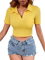 Ribbed Knitted Solid Crop Top XD21