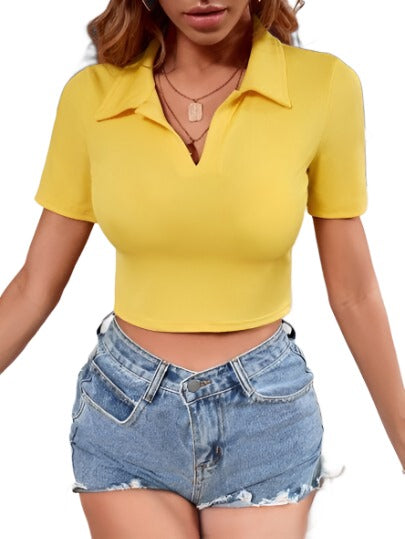Ribbed Knitted Solid Crop Top XD21