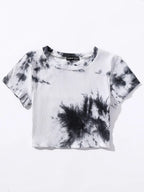 Ribbed Knitted Tie Dye Crop Top XD21