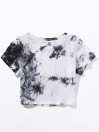 Ribbed Knitted Tie Dye Crop Top XD21