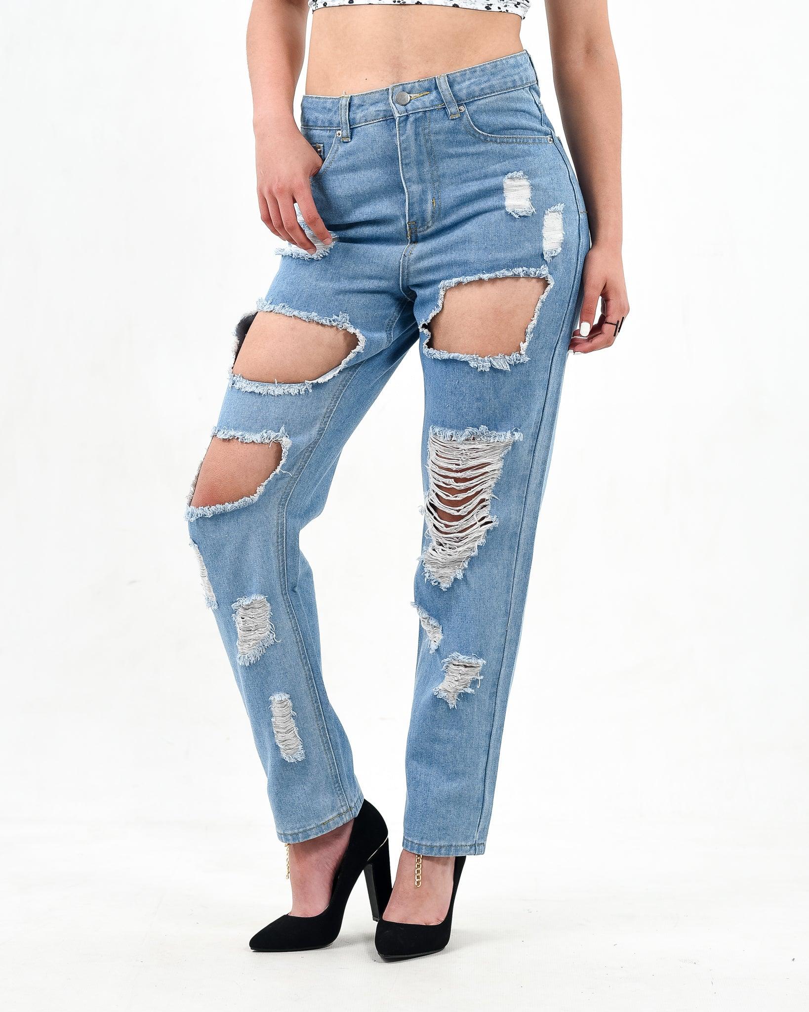 Ripped boyfriend jeans XD95 - XD21