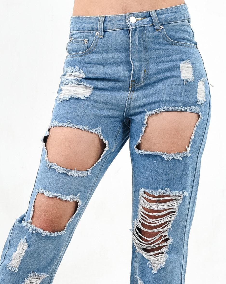 Ripped boyfriend jeans XD95 - XD21