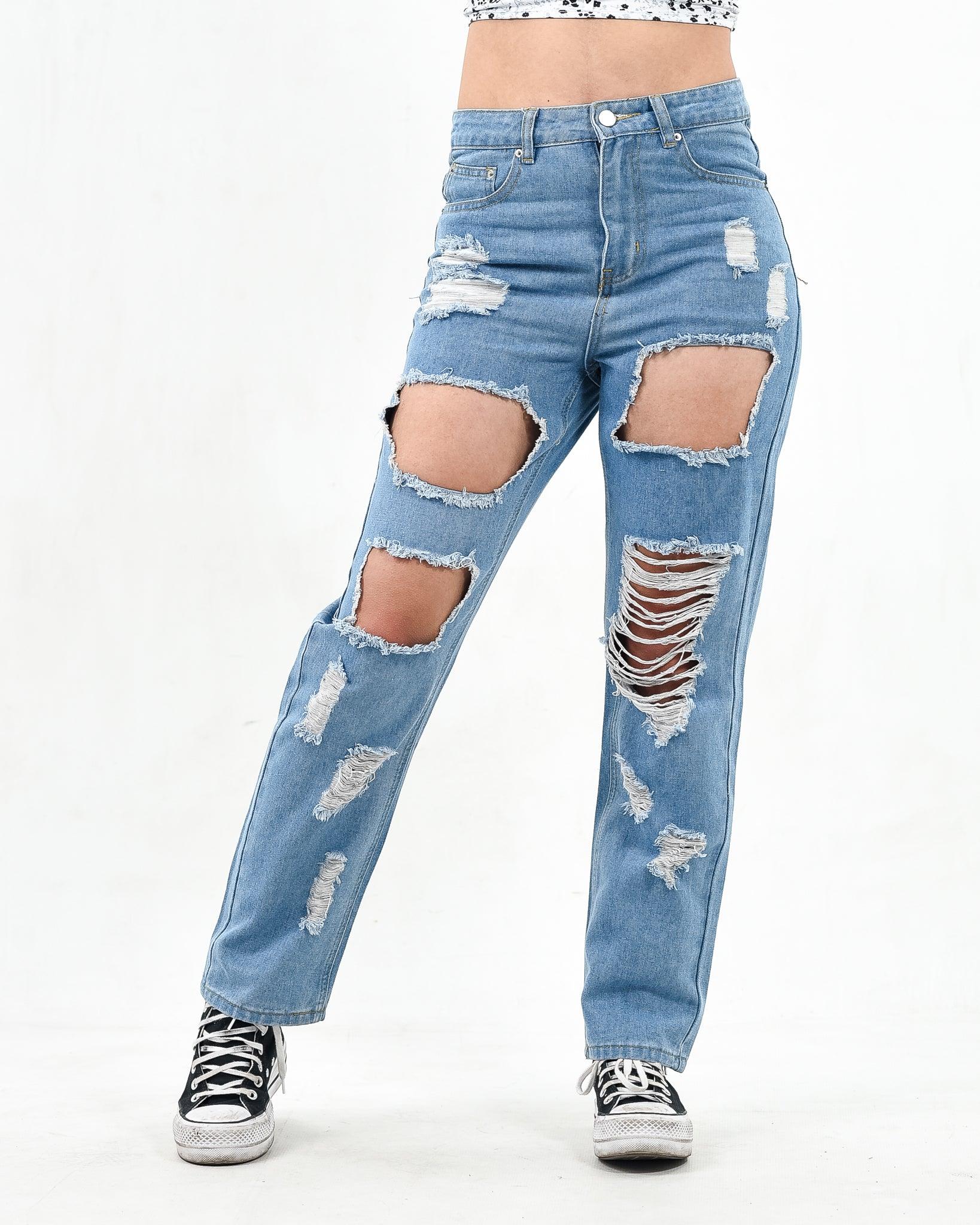 Ripped boyfriend jeans XD95 - XD21