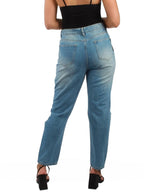Ripped boyfriend straight jeans XD88 XD21