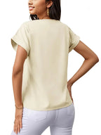 Rolled Cuff Short Sleeve Blouse XD21