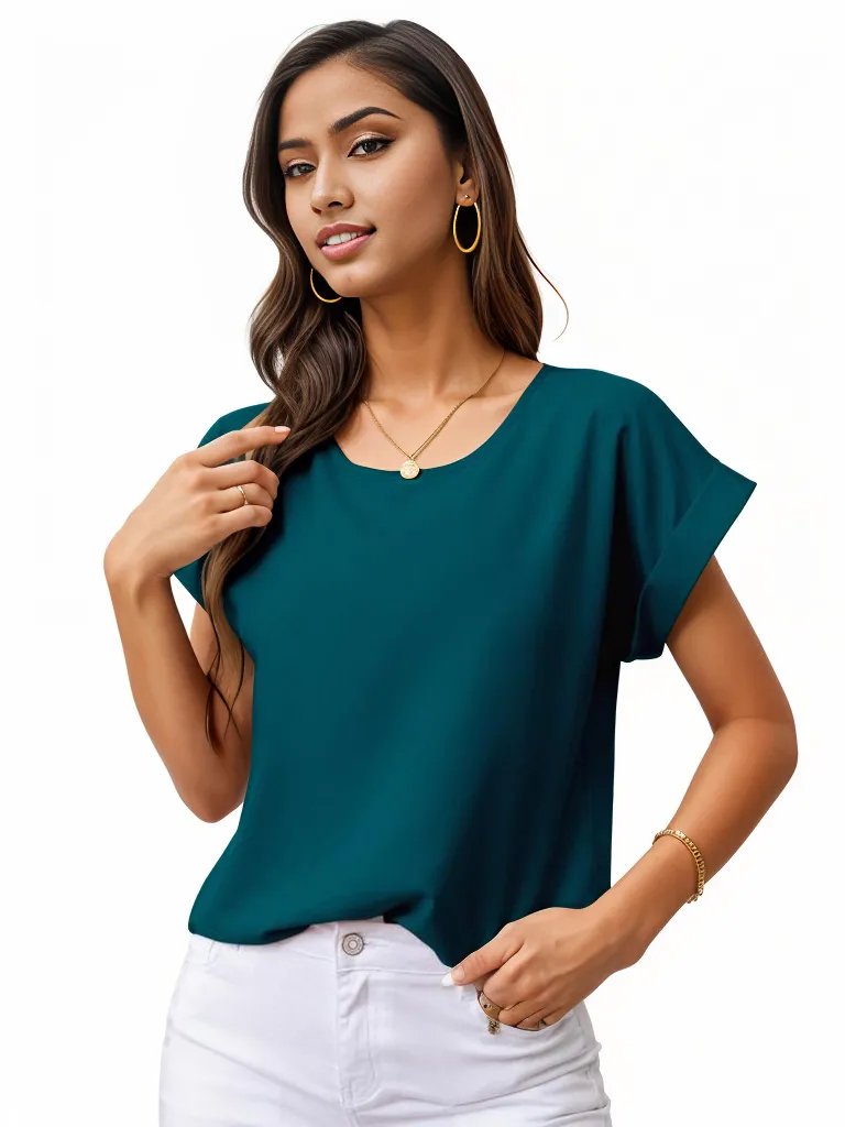 Rolled Cuff Short Sleeve Blouse XD21