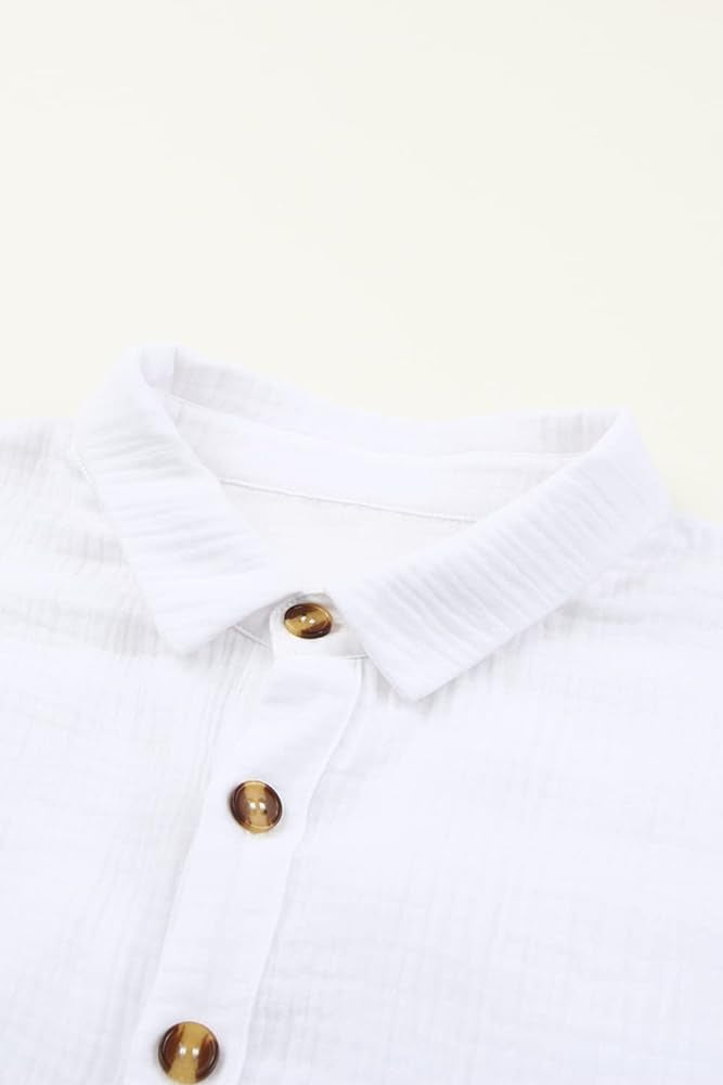Rolled-Up Short Sleeve Maxi Button Up Shirt Dress XD21