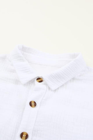 Rolled-Up Short Sleeve Maxi Button Up Shirt Dress XD21