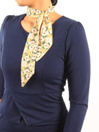 Round Neck Long Sleeve Elegant Style Sheath Dress Without Scarf XD21