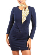 Round Neck Long Sleeve Elegant Style Sheath Dress Without Scarf XD21
