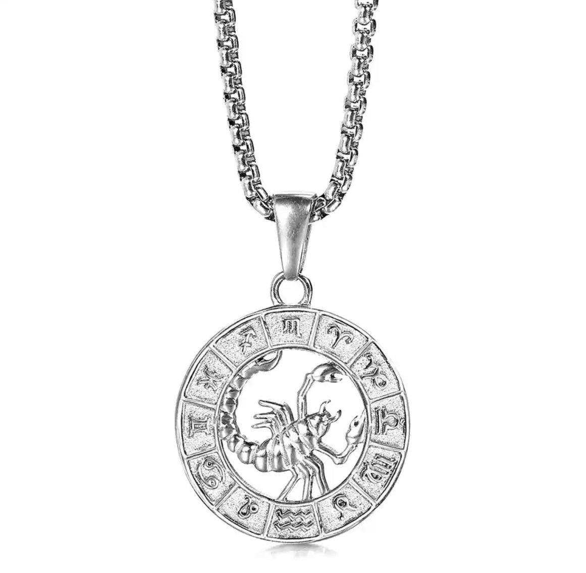 Constellations Round Pendant Necklaces Zodiac Sign - XD21