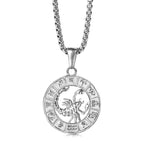 Constellations Round Pendant Necklaces Zodiac Sign - XD21