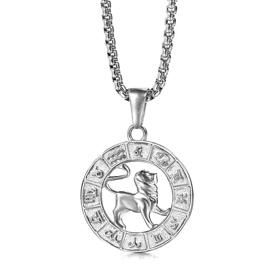 Constellations Round Pendant Necklaces Zodiac Sign - XD21