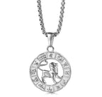 Constellations Round Pendant Necklaces Zodiac Sign - XD21