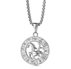 Constellations Round Pendant Necklaces Zodiac Sign - XD21