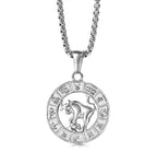 Constellations Round Pendant Necklaces Zodiac Sign - XD21