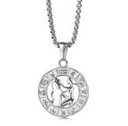 Constellations Round Pendant Necklaces Zodiac Sign - XD21