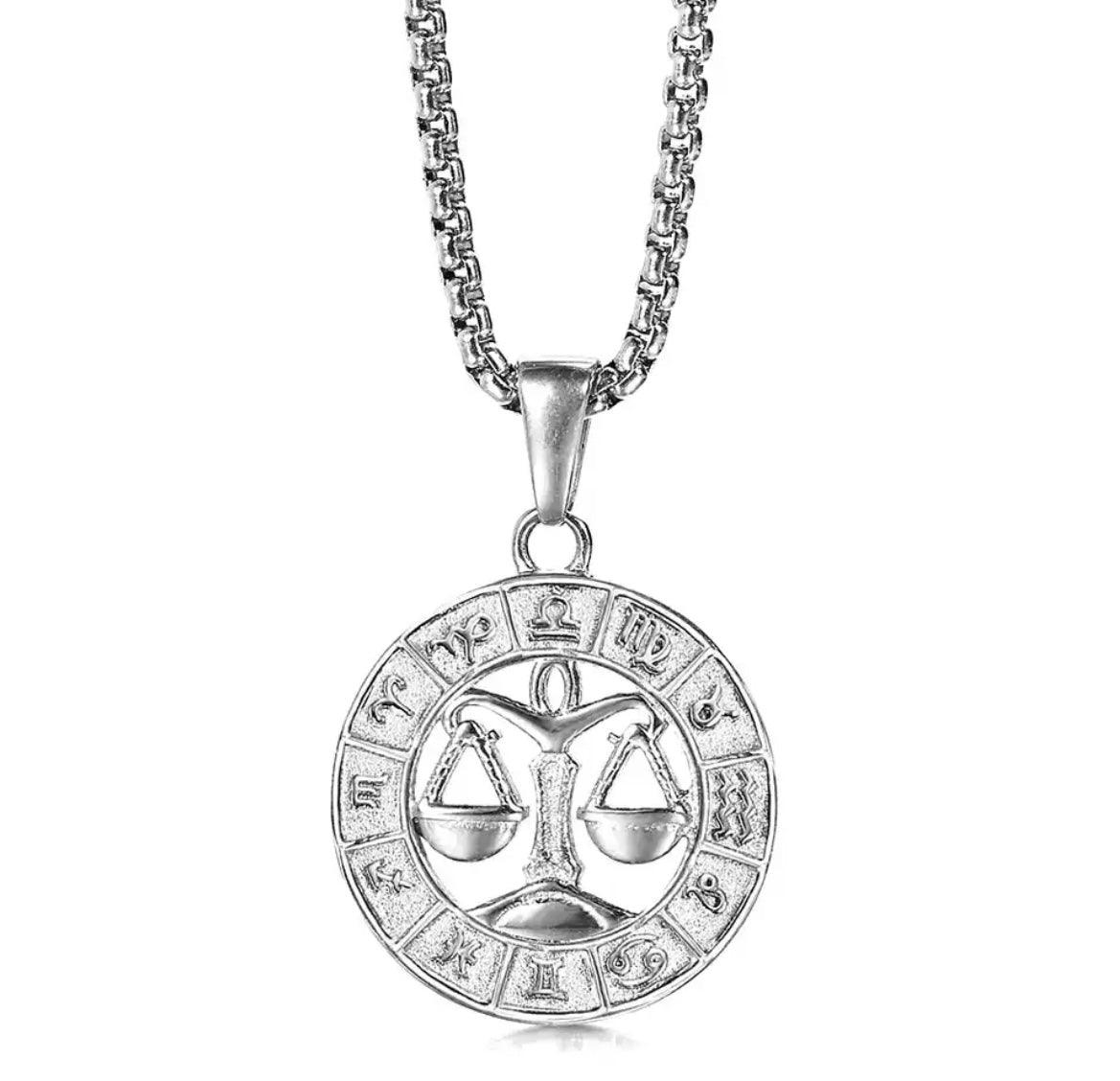 Constellations Round Pendant Necklaces Zodiac Sign - XD21