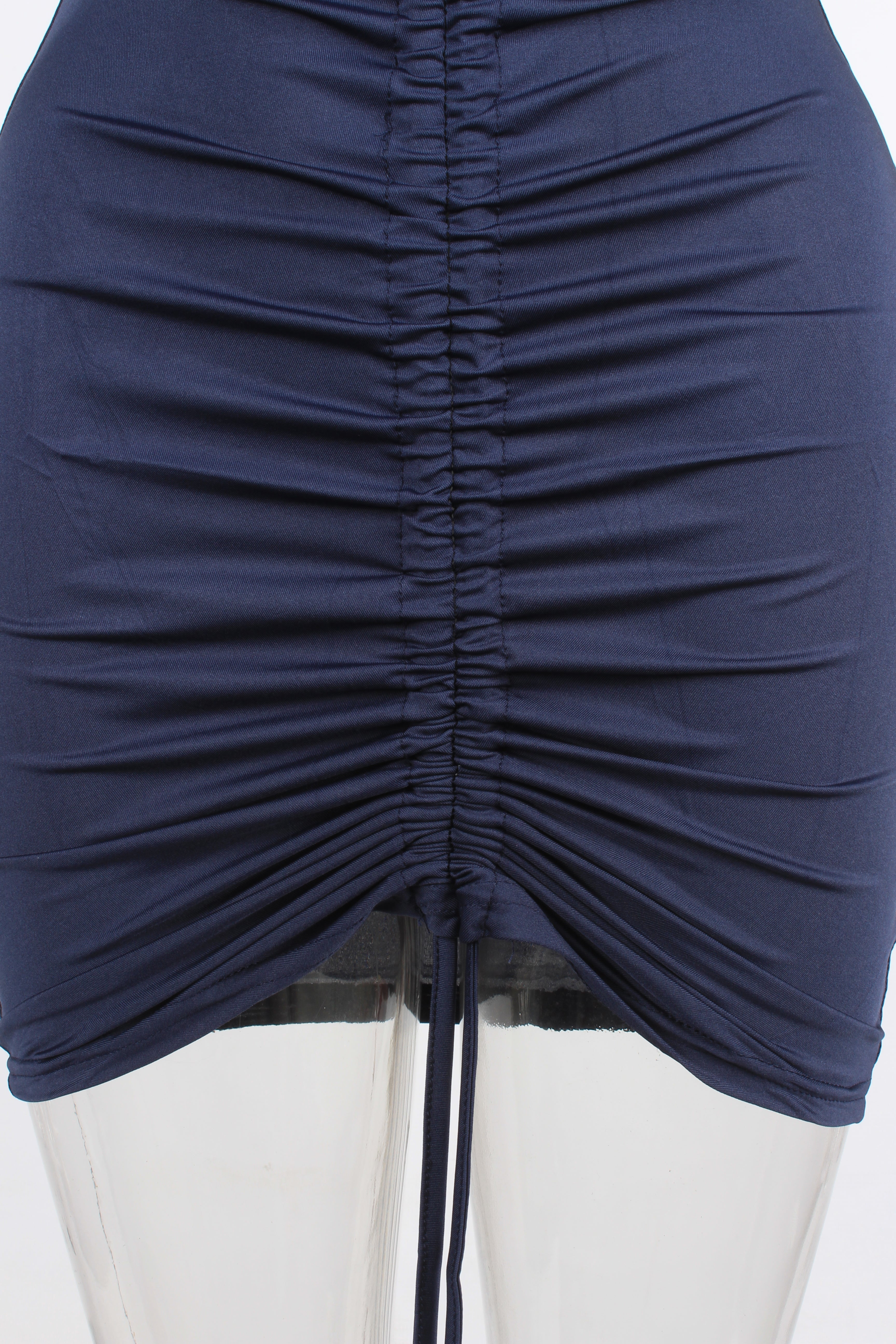 Ruched Bandage Drawstring Mini Dress XD21
