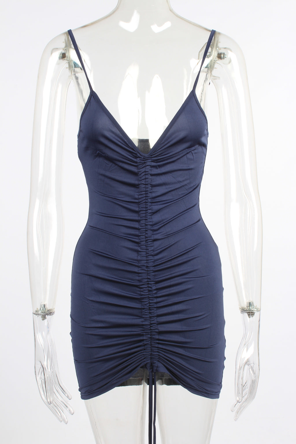 Ruched Bandage Drawstring Mini Dress XD21