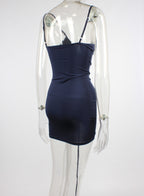 Ruched Bandage Drawstring Mini Dress XD21