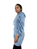 Ruched Sleeve Hoodie Mini Dress With Pockets XD21