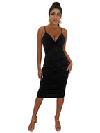 Ruched Tie Knot Midi Bodycon Dress XD21