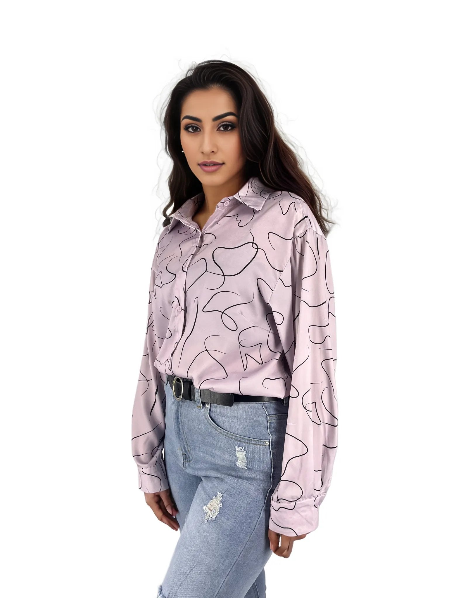 Satin Buttoned Up Long Shirt XD21