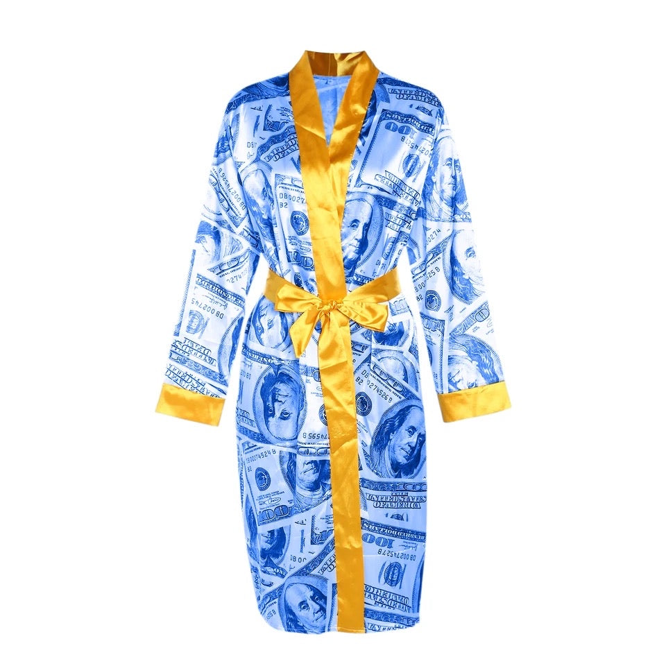 Satin Robe Lounge Wear Sleep Gown XD21