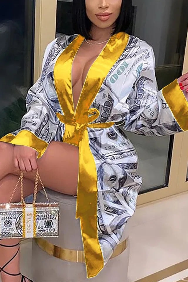 Satin Robe Lounge Wear Sleep Gown XD21