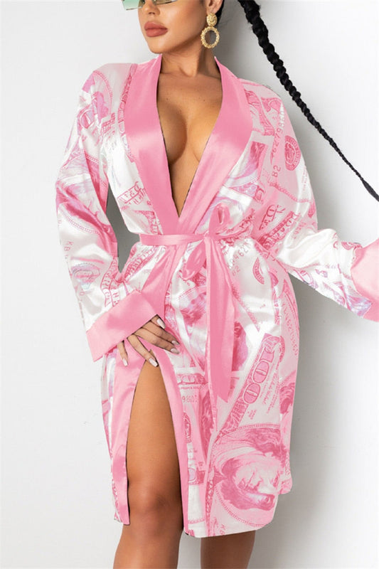 Satin Robe Lounge Wear Sleep Gown XD21