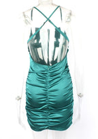 Allure Ruched Satin Mini Dress