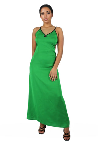Satin Thin Maxi Ankle Length Slip Dress XD21