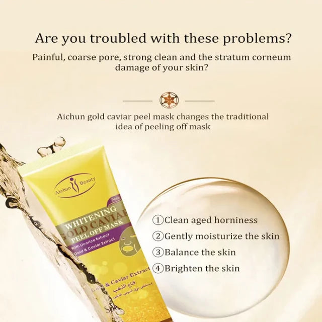Glow Up Aichun Beauty Gold Caviar Peel Mask - Brighten, Firm, and Revitalize Your Skin!