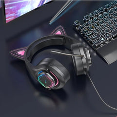 HOCO W107 Cat Luminous LED Ear Gaming Headphones