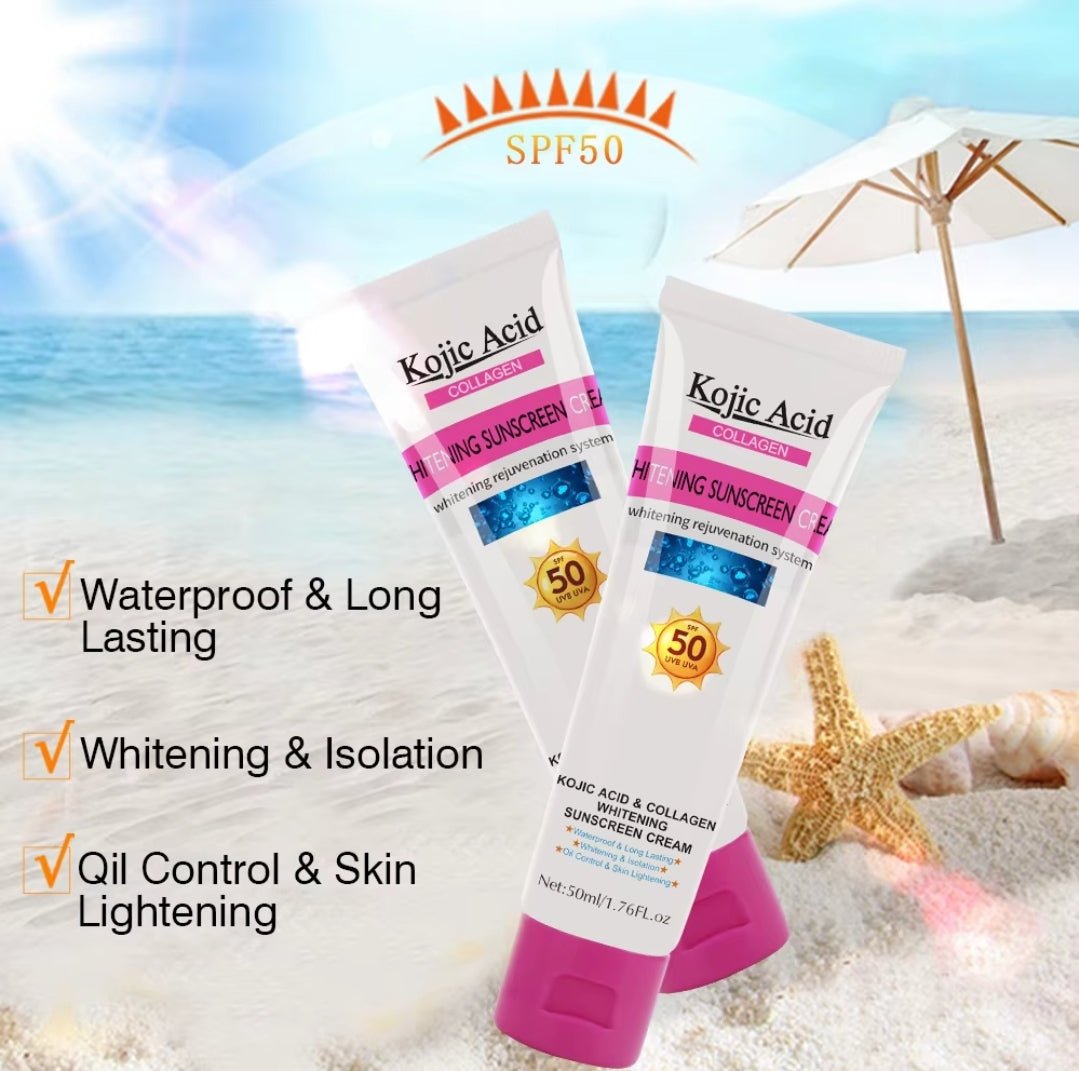 Kojic Acid & Collagen Whitening Sunscreen Cream - Protect & Brighten