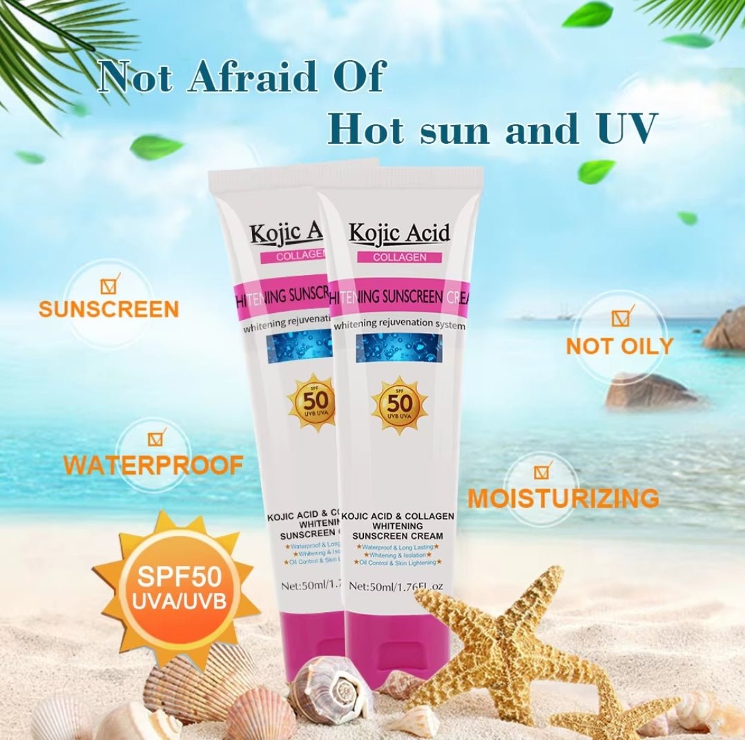 Kojic Acid & Collagen Whitening Sunscreen Cream - Protect & Brighten