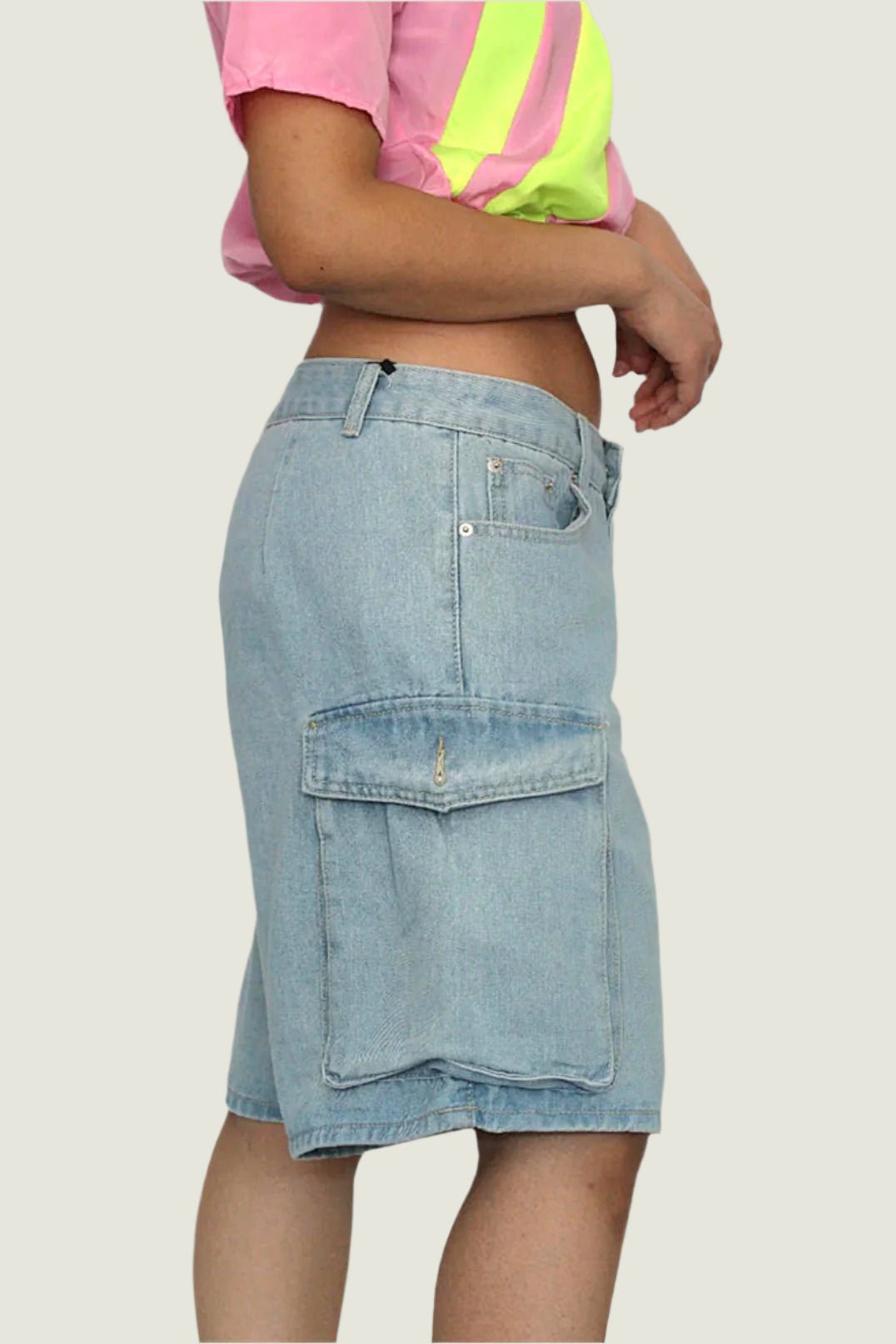 Pale Blue Denim Relaxed Fit Shorts –  XD133 – Stylish & Comfortable Everyday Wear